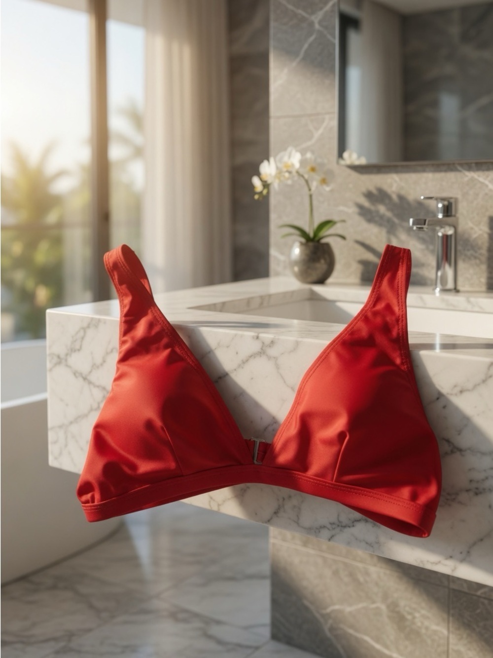 Boohoo Women’s Red Bikini Top Size 36E